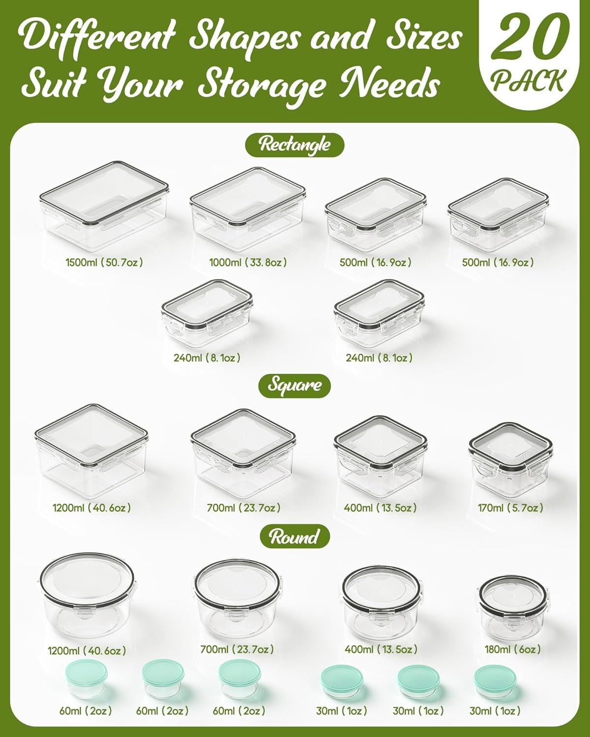 Versatile 40-Piece Leak-Proof Food Storage Containers with Labels & Pen