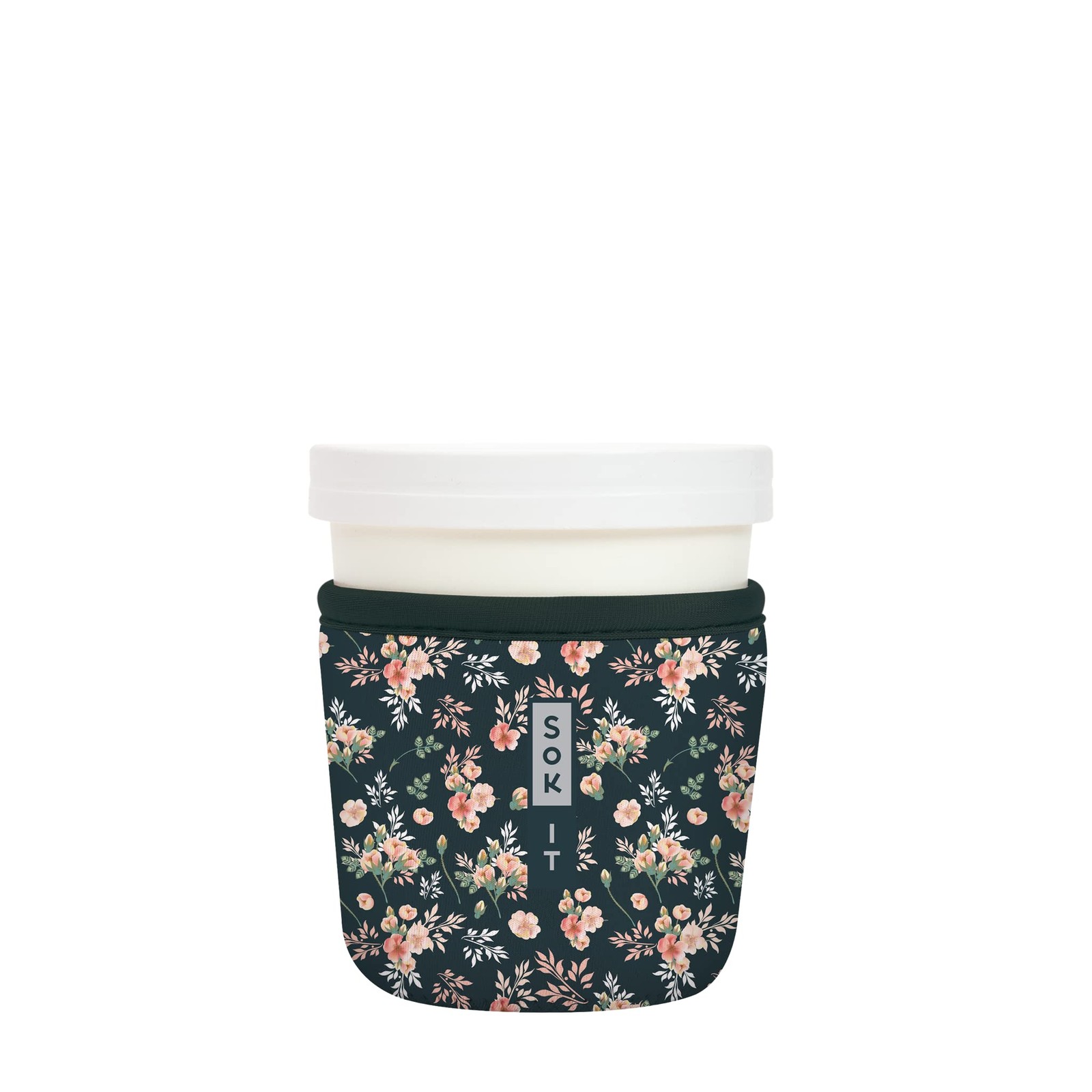 Sok It Icecreamsok Insulated Neoprene Cover Grey Rose Tapered Ice Cream Pints