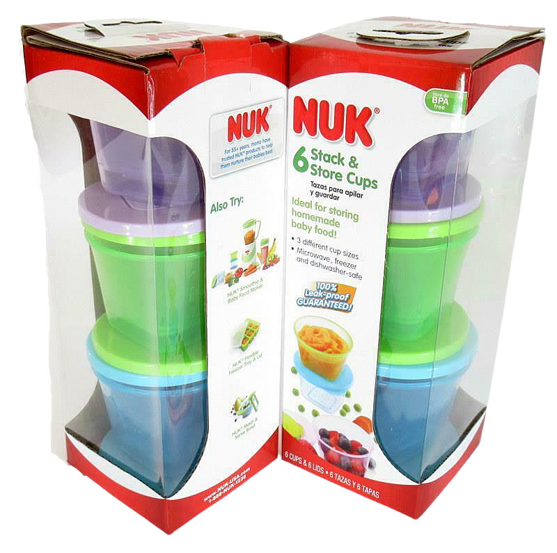 2 Boxes Of NUK Stack & Store Food Storage Cubes With Lids 12 Stack & Store Cups