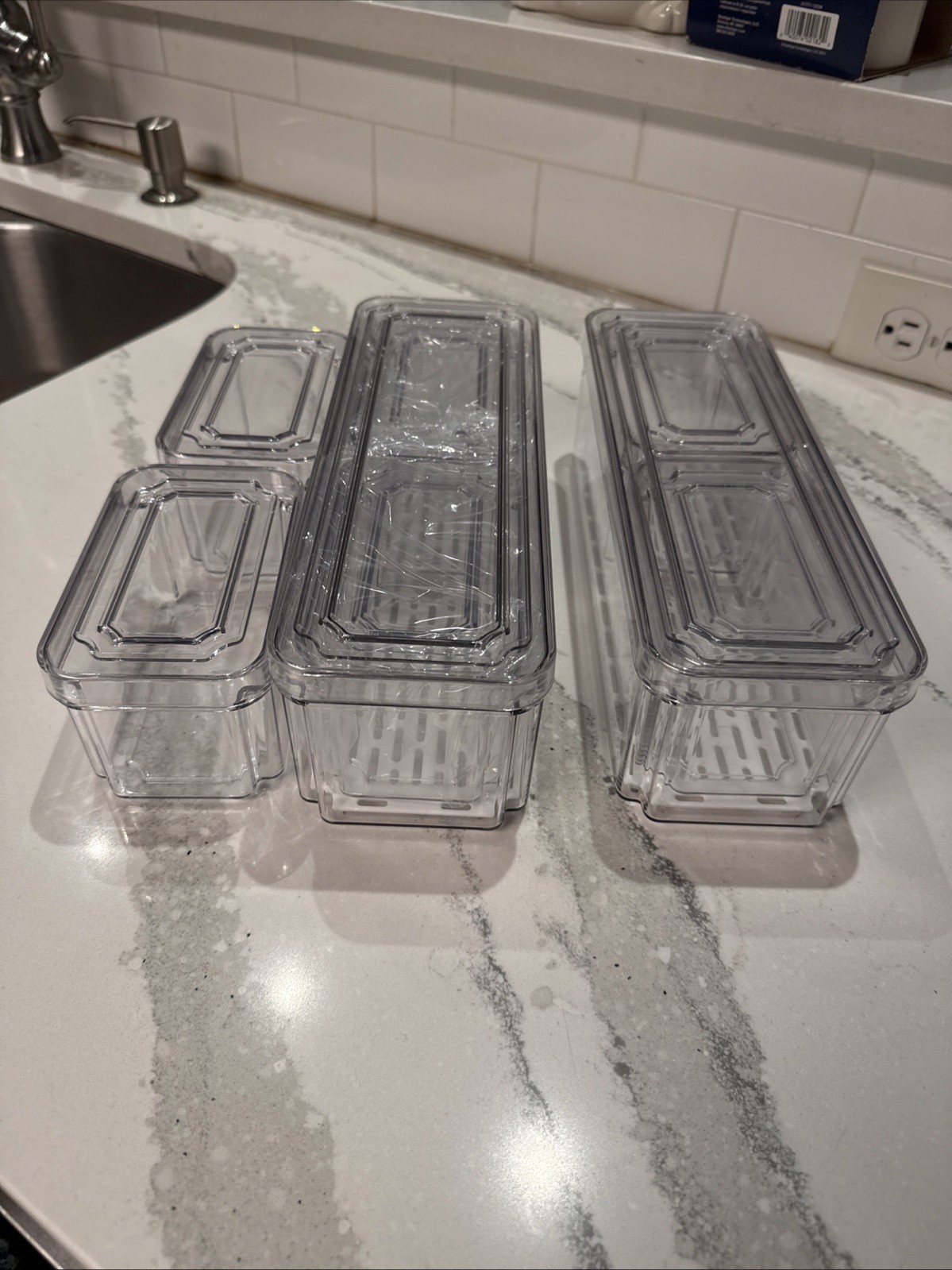 8- Piece BPA-Free Food Storage Container Set Stackable Fridge Pantry