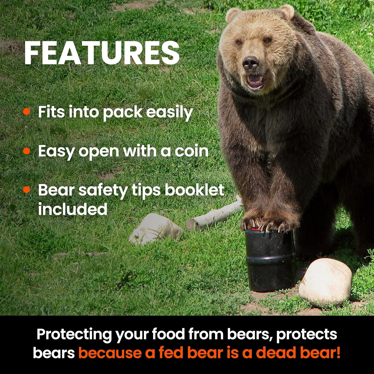UDAP Bear Resistant Canister, Hiking Camping Backpacking Hunting Food Storage Co