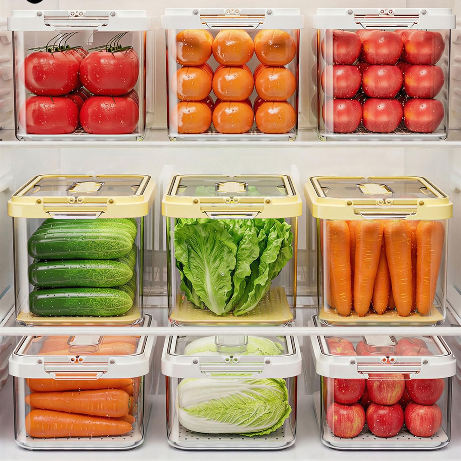 Food Storage Containers for Fridge with Lids Leakproof Transparent