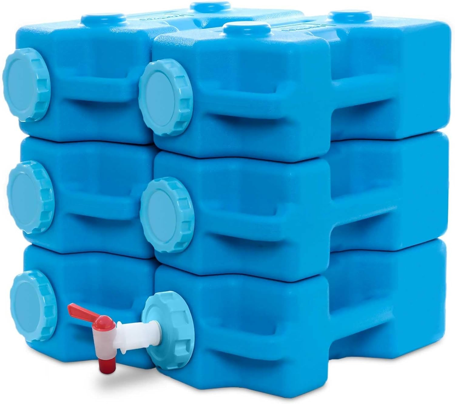 Aquabrick 3 Gallon Long Term Water Storage Container, Stackable, BPA Free, Blue