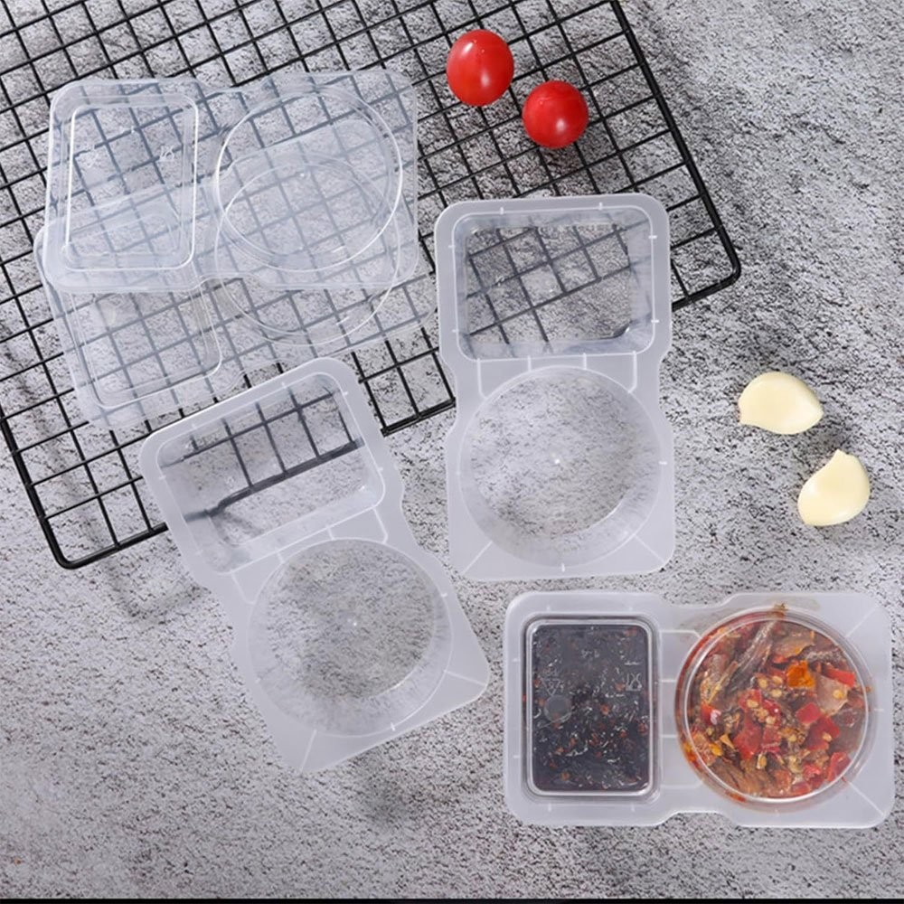 Reusable Snack Containers with Lids, 2 Compartment Snack Pack Containers JQ