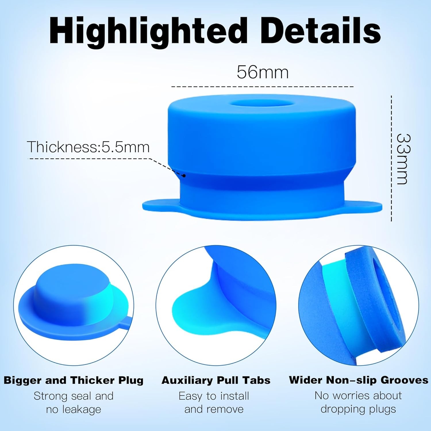 Primo Leak-Proof Water Jug Caps 4-Pack – Perfect for 5 Gallon & 3 Gallon Jugs
