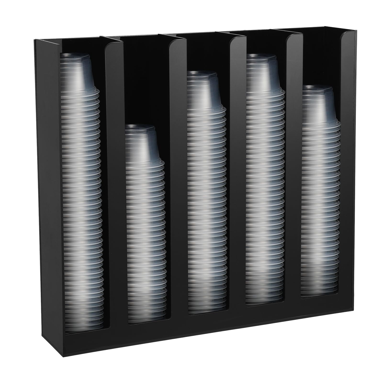 Acrylic Portion Sauce Cup Lid Organizer Black 5 Compartments Plastic Sauce Ho…