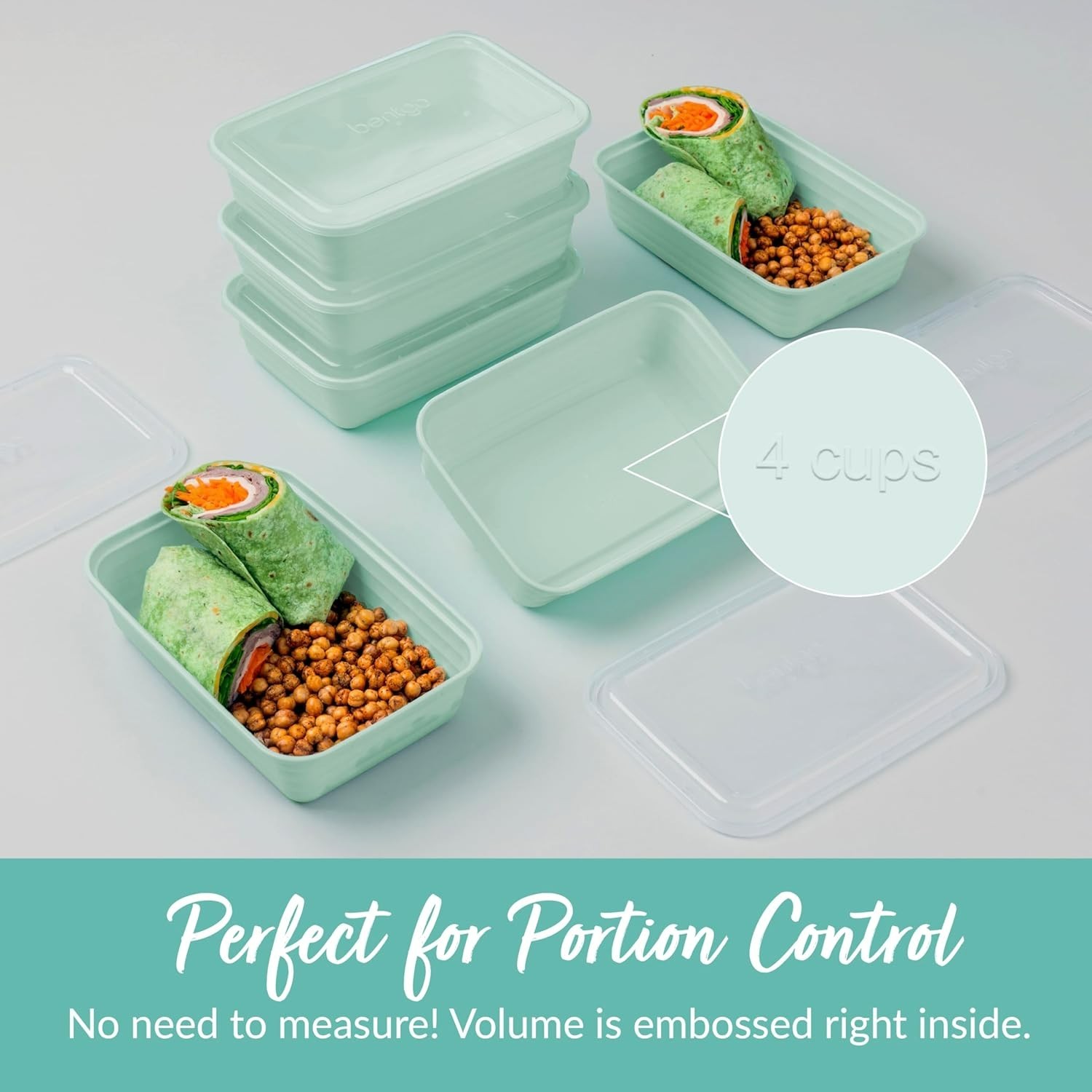 Prep – 20-Piece 1-Compartment Reusable Meal Prep Containers with Lids, PFAS &…