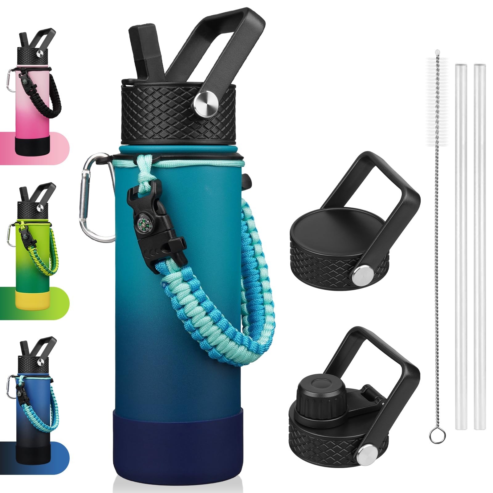 BJPKPK 22oz Insulated Water Bottle with Straw Lid – Hot/Cold Thermal Flask