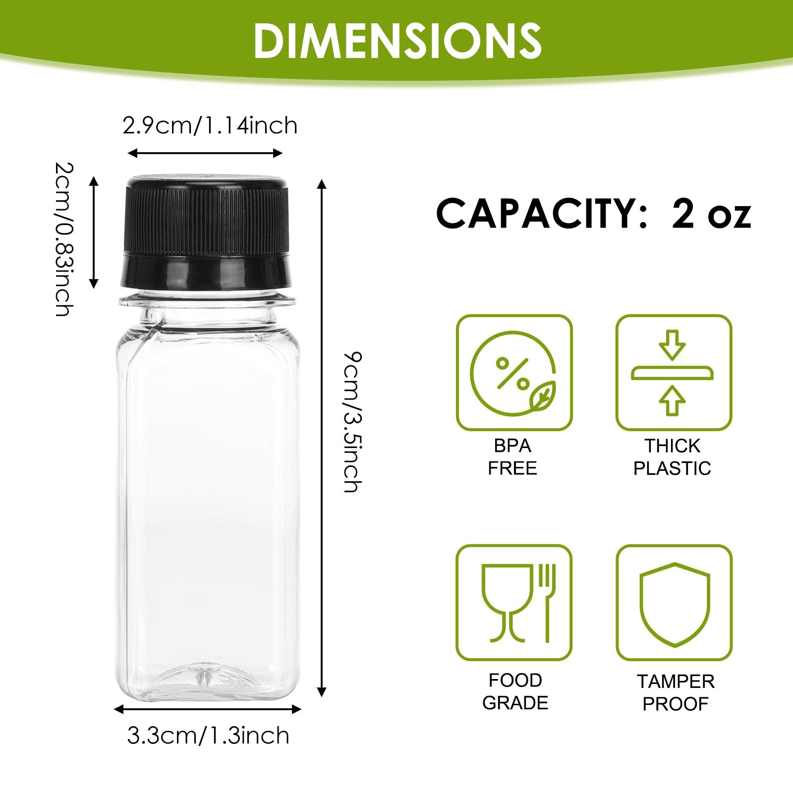 14pcs 2oz Ginger Shots Bottles with Caps, Small Plastic Juice Bottles for Liq…