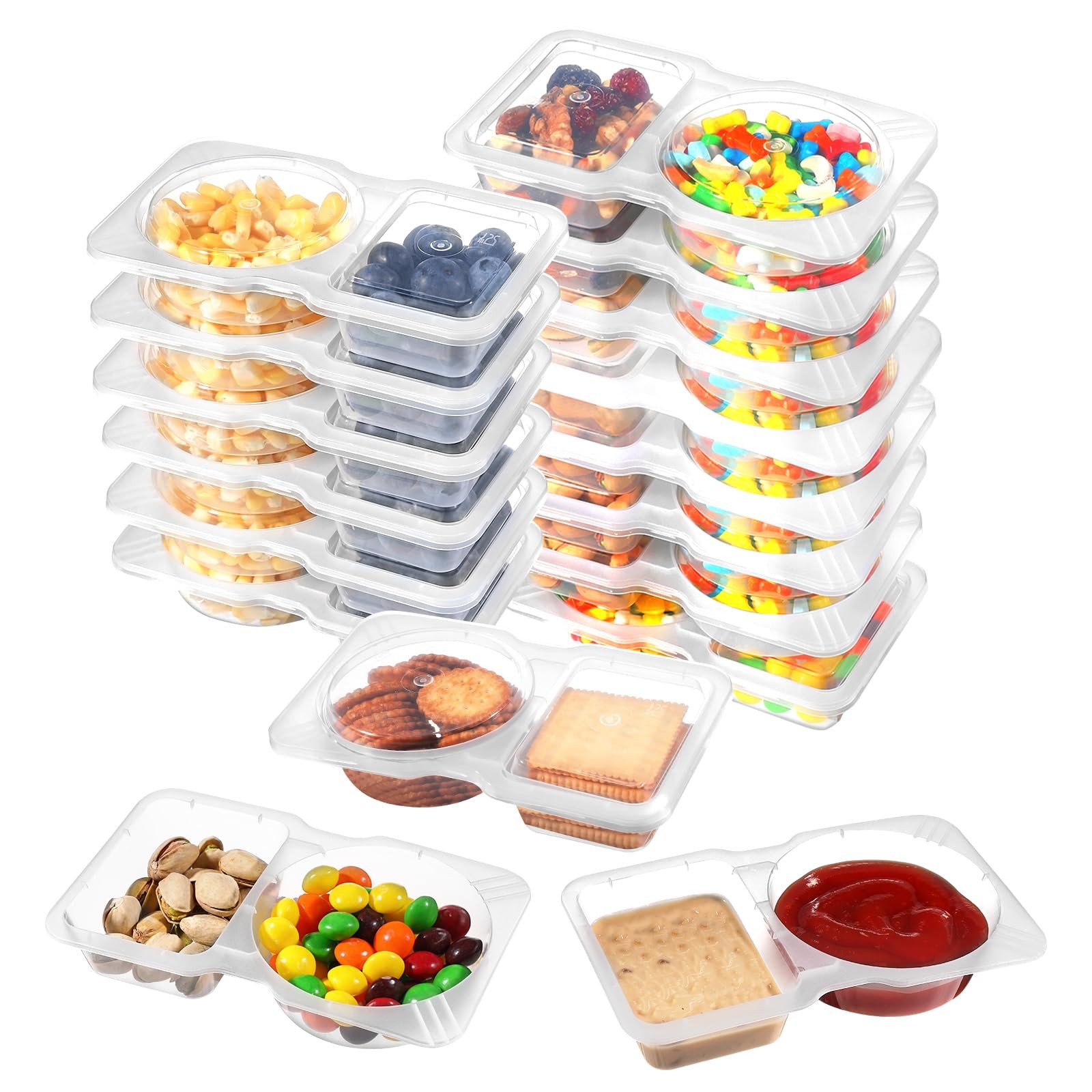 20 PCS Snack Containers with Lid,reusable snack containers with lids,Leakproo…