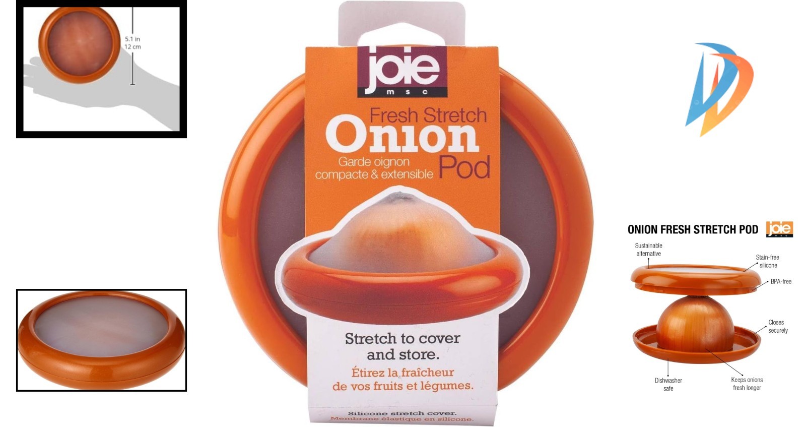 Dishwasher Safe Onion Pod Food Saver, Compact Silicone Storage Solution