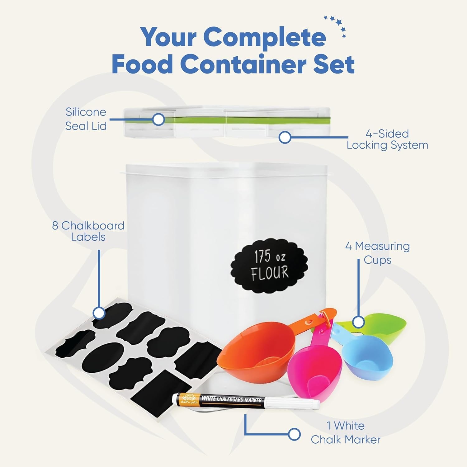 2-Pack 5.2L Airtight Food Storage Containers with Lids – Clear, Stackable, BP…
