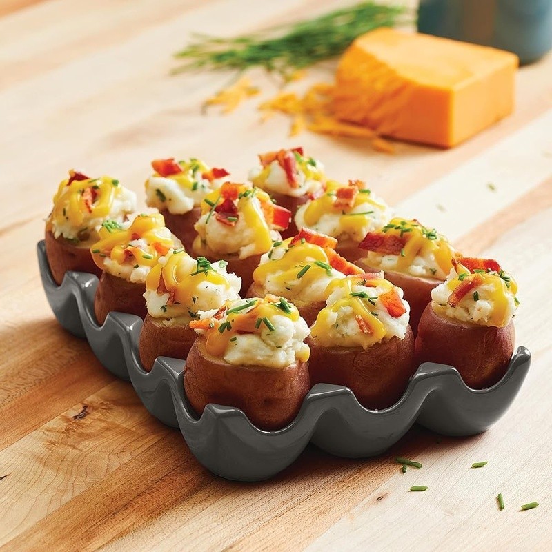Ceramic Egg Tray Dishwasher Safe Deviled Eggs Appetizers Kitchen Storage New