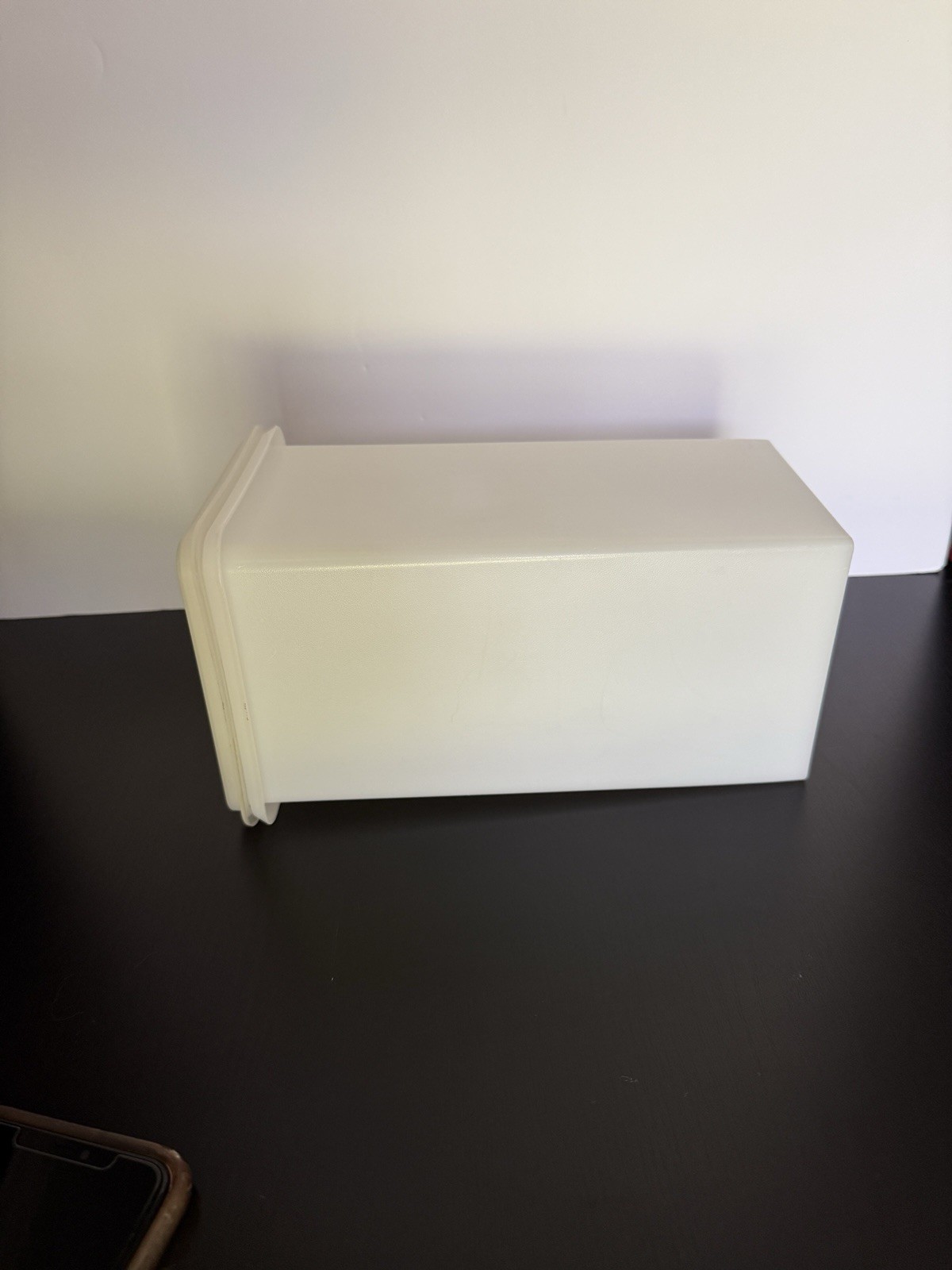 Vintage Tupperware Cracker Keeper Square Container White Frosted 1314-6 1315-3