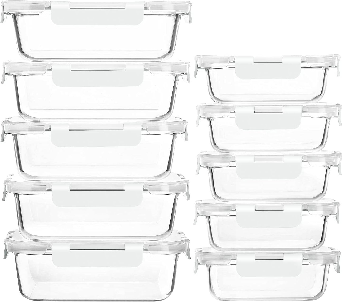 [10-Pack]Glass Meal Prep Containers with Lids, MCIRCO Glass Food Storage Contain
