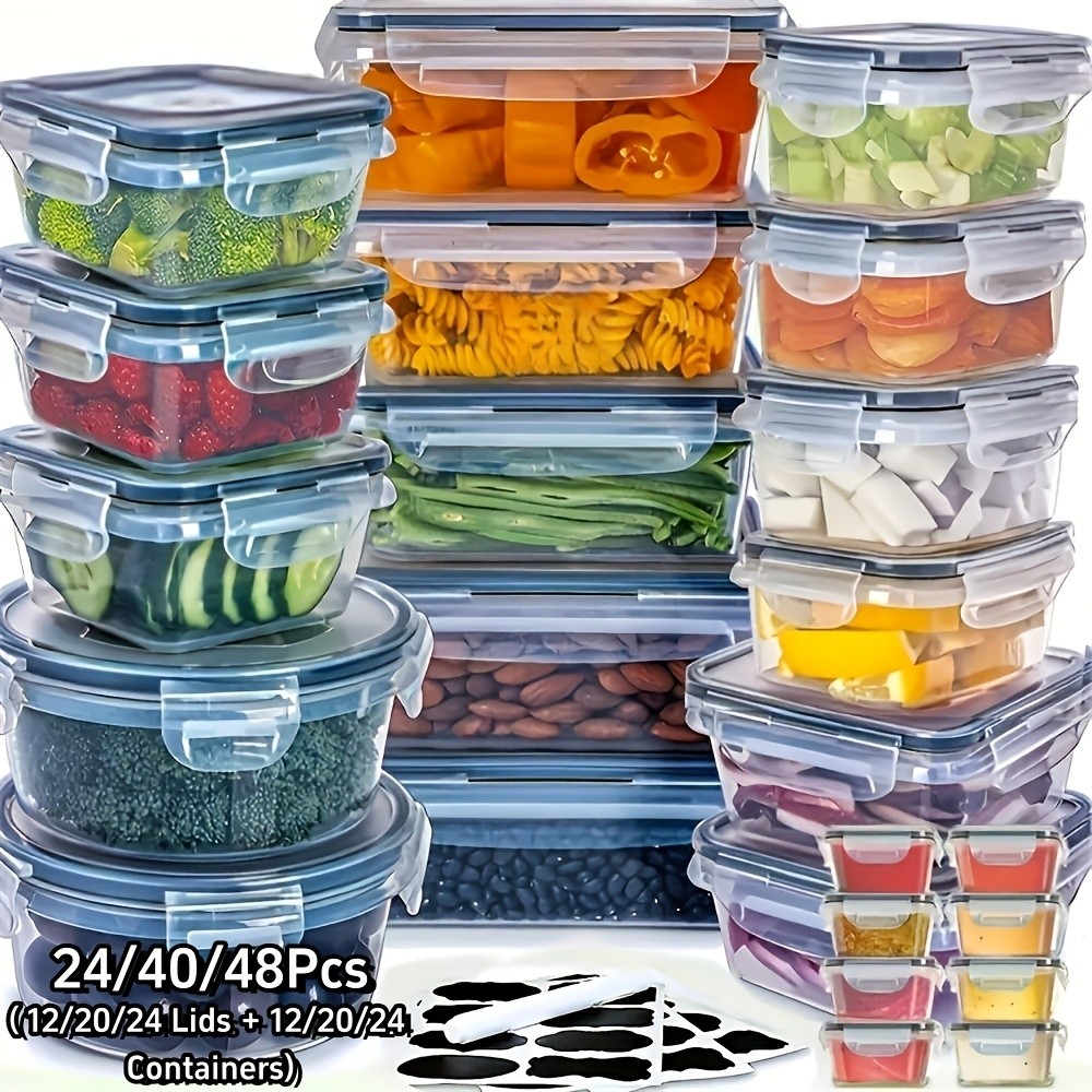 24/40/48pcs Food Storage Container, Fresh-Keeping Boxes