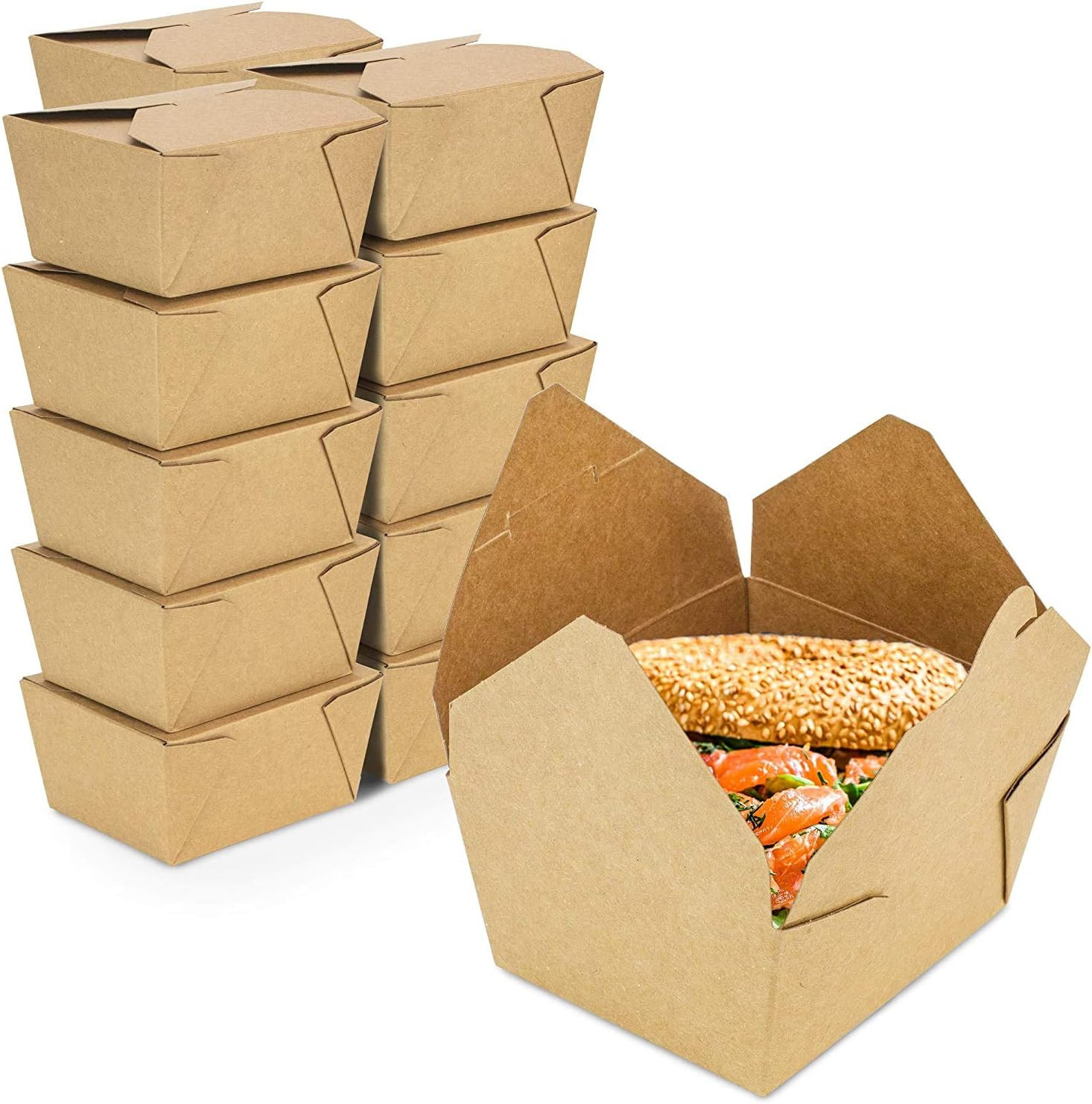 50 Pack 30 Oz Paper Food Containers to Go Boxes for Food Take Out – Microwaveabl