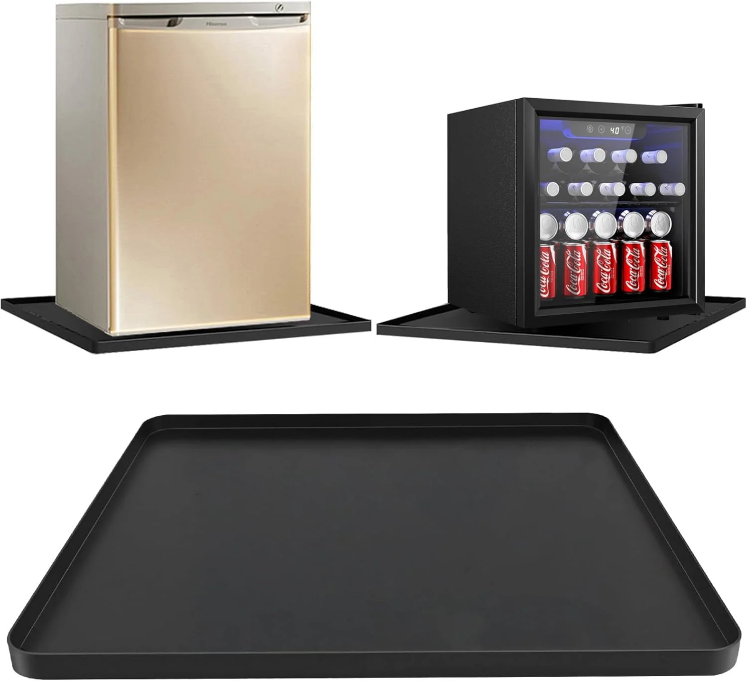 Mini Fridge Silicone Mat, 23.6″x23.6″x0.6″ – Durable Refrigerator Mats with High