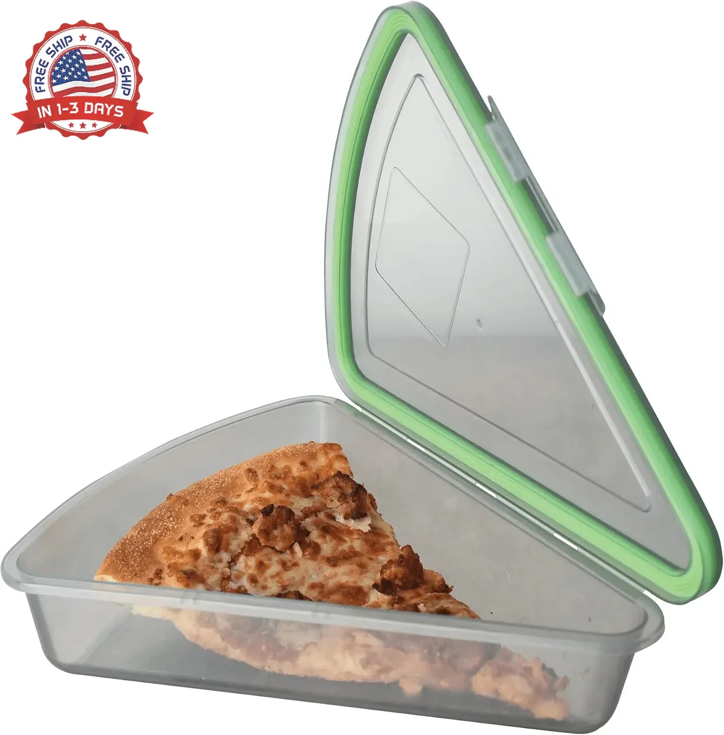 MyGo Container Pizza Slice To-Go Compartment Container, 9-1/4″ X 8-1/4″ X 2-1/2″
