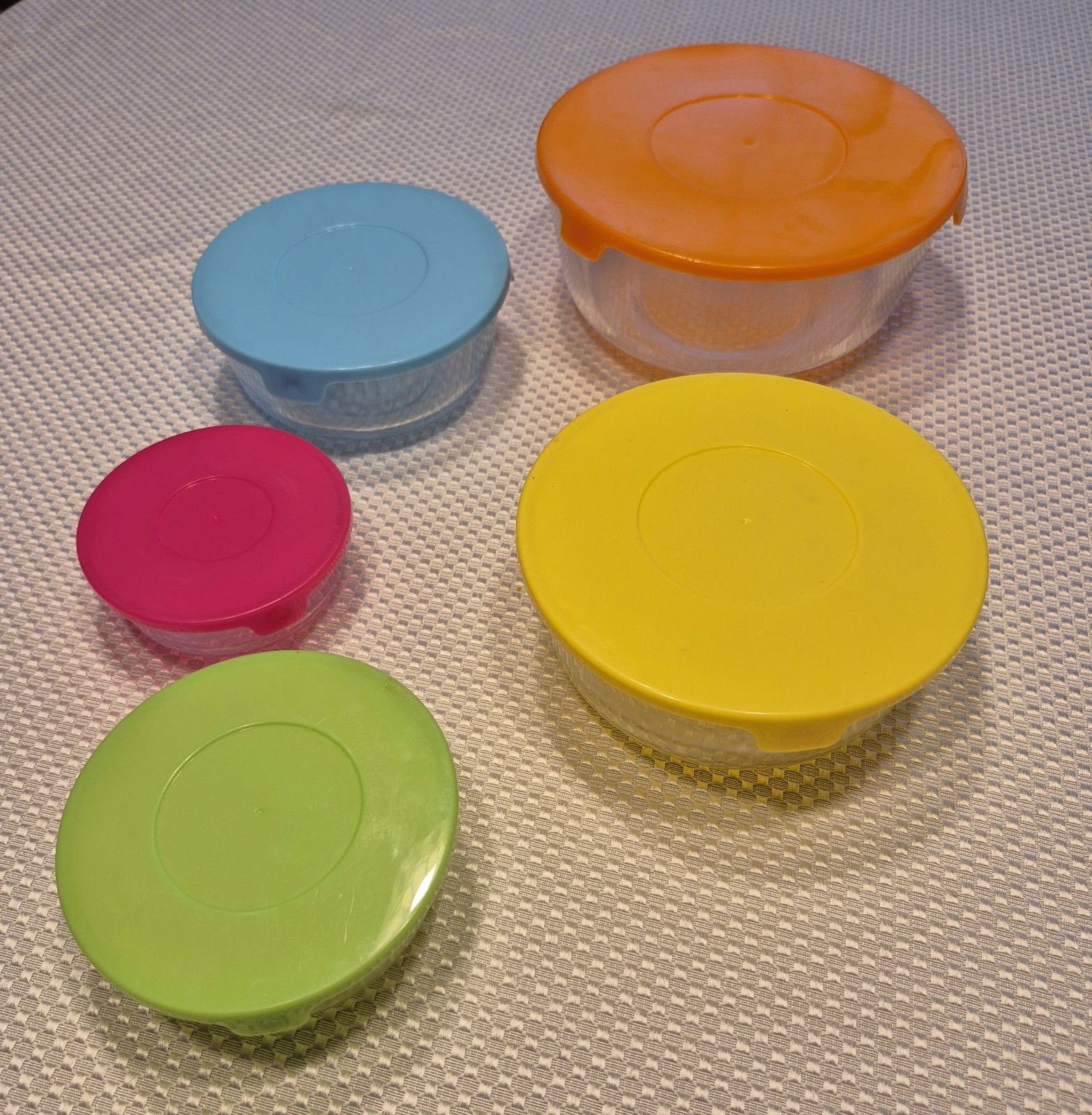 10-Pc Heavy Nesting Glass Food Storage Bowls Containers Multicolor Snap Lids