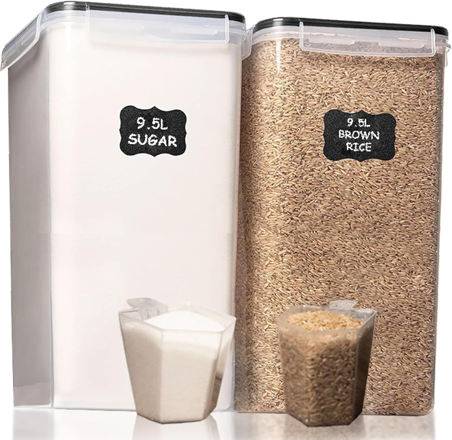 2 PC (9.5L | 321 Oz) Extra Large Bulk Food Storage Containers with Airtight Lids