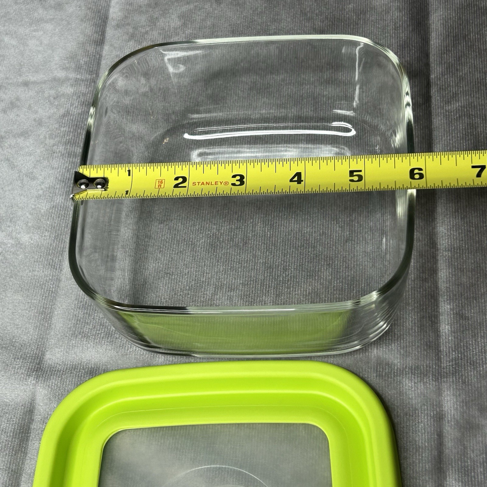 Ziploc Versa Glass Food Storage Container 32 oz w/ Lime Plastic Lid Italy RARE