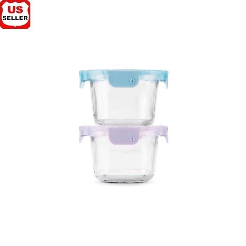 Airtight Leak Proof Glass Food Storage Containers Set Meal Prep 2 Pack New