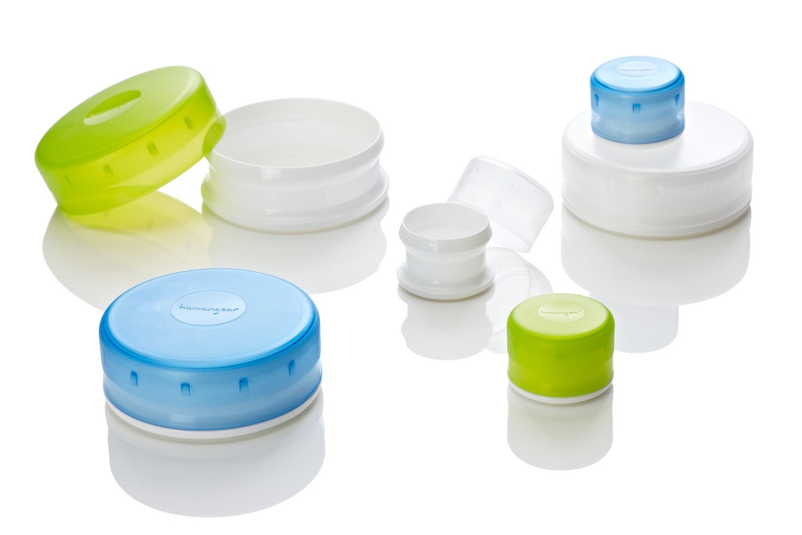Gotubb | Hard Container | Easy Open | Foodsafe Material Clear/green/blue Small