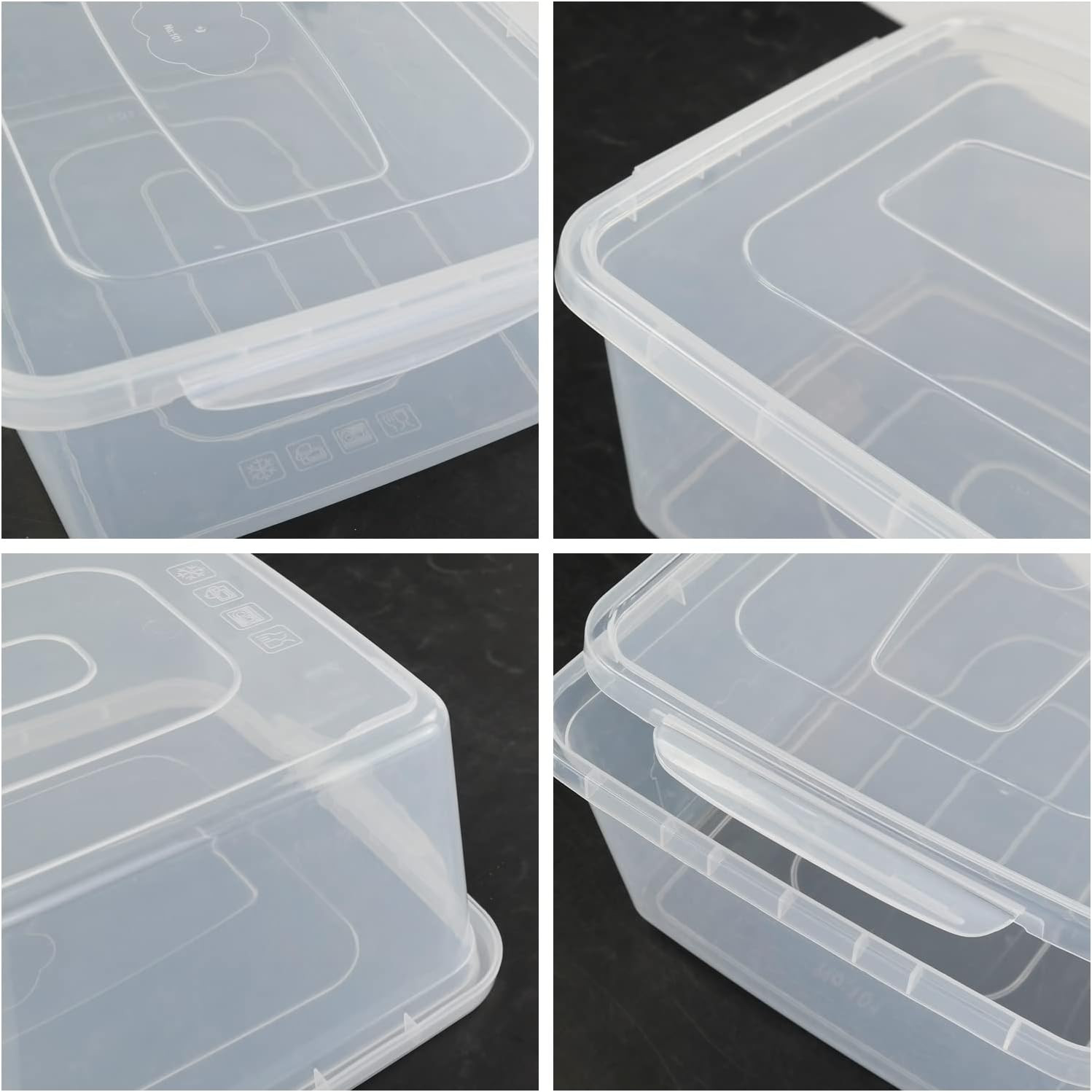 2-Pack 16 L Pizza Dough Proofing Box with Lid, Clear Food Pizza Storage Containe