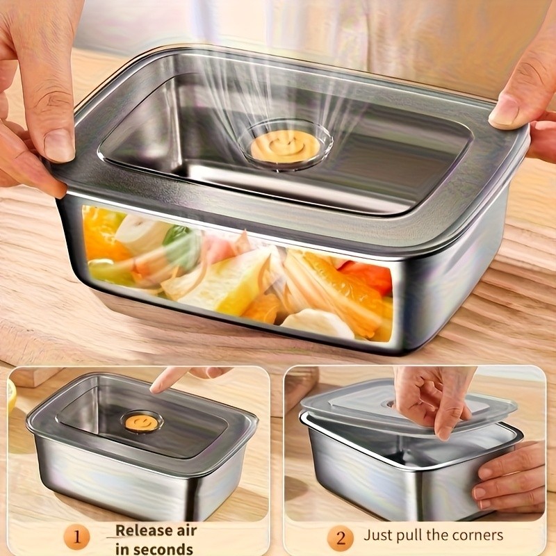 Stackable Stainless Steel Lunch Containers Box with Lids Leak-Proof Food Storage