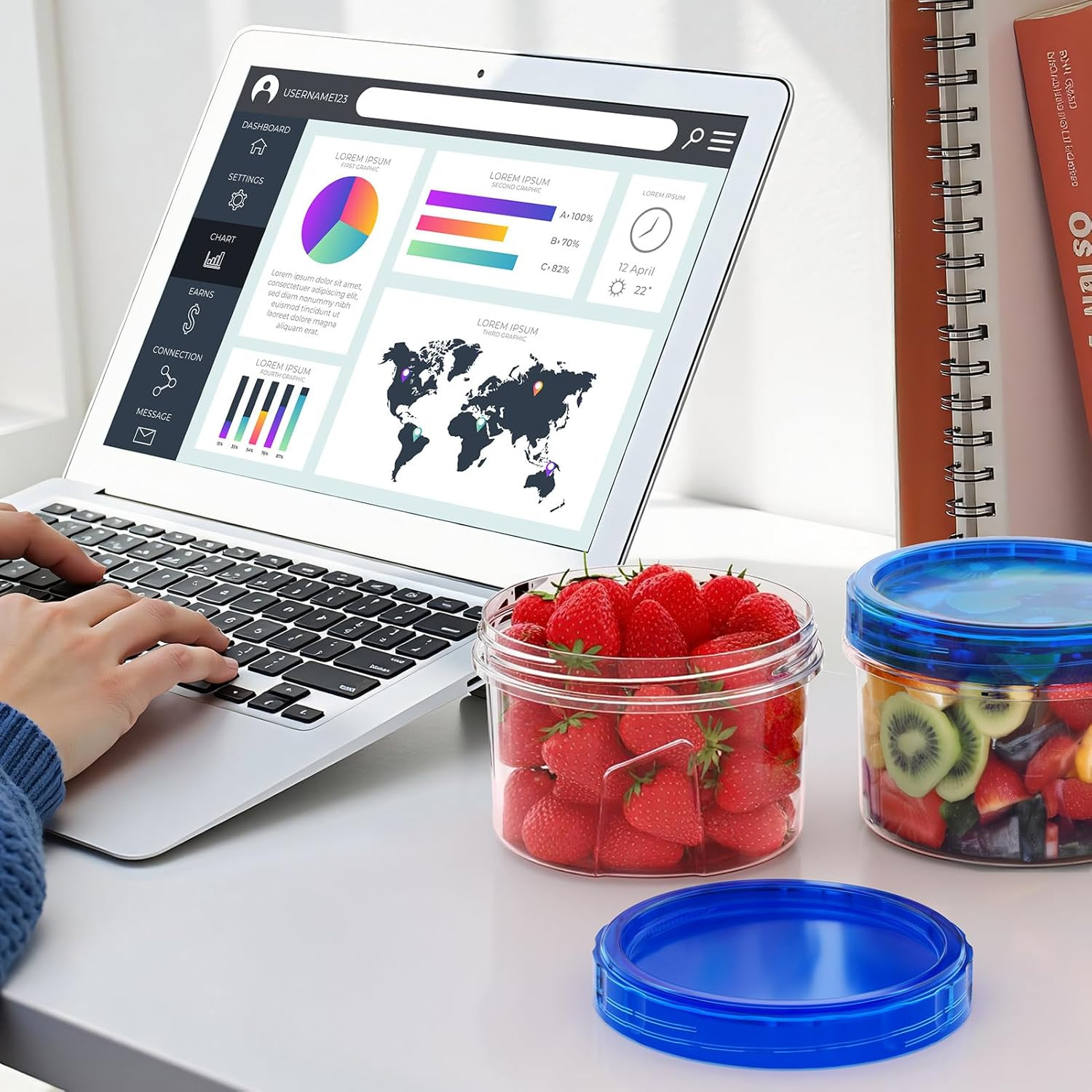 6 Pack-16 OZ Freezer Storage Containers, Small Plastic Containers with Twist Top