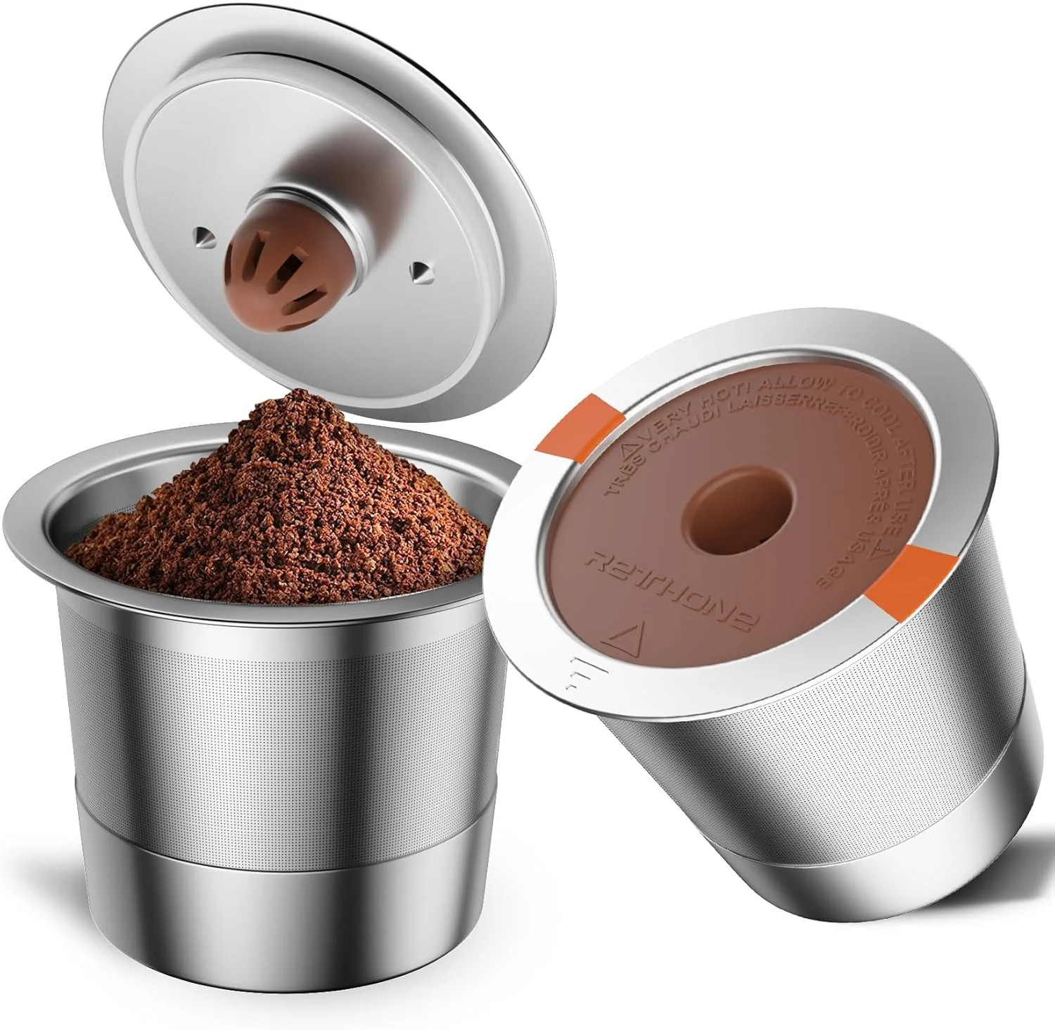 RETHONE K Cup Reusable Coffee Pods, Stainless Steel Reusable K Cups Compatible w