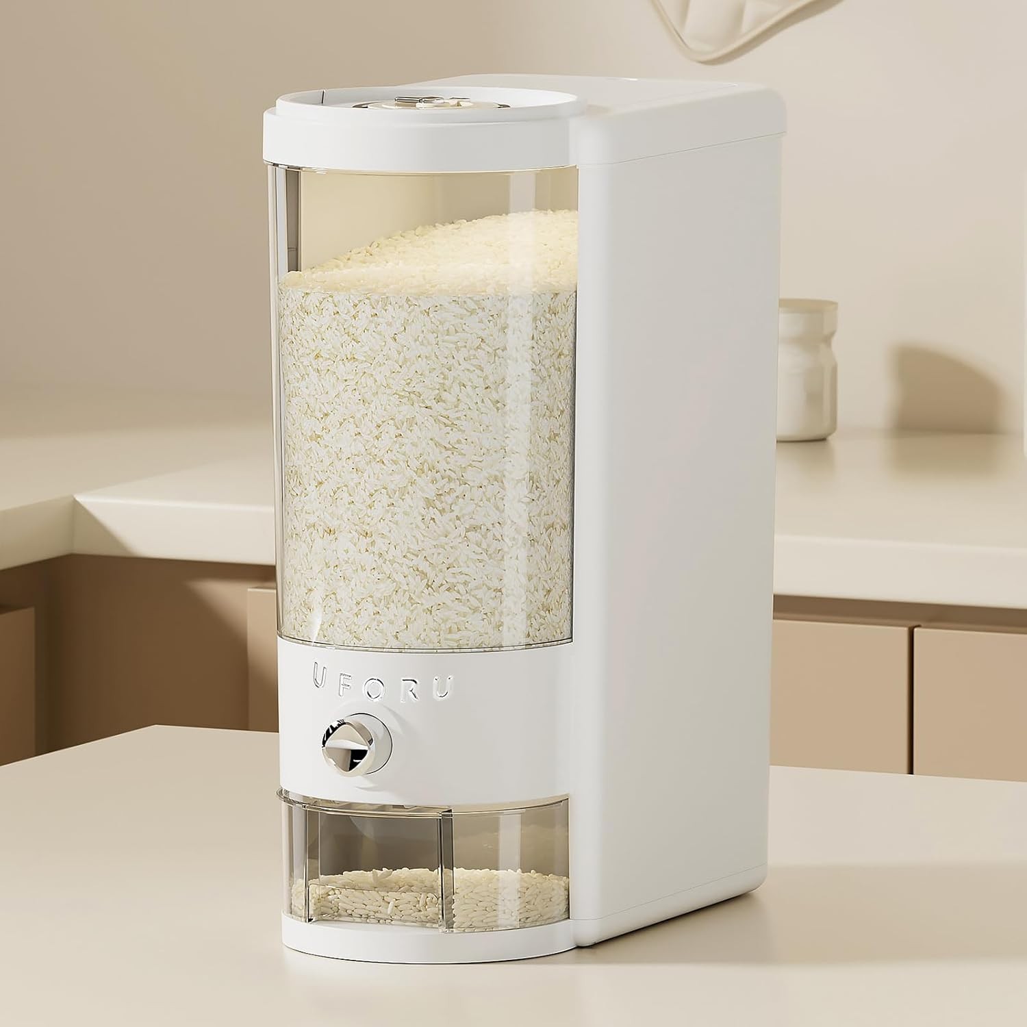 20 lb Rice Dispenser, Airtight Storage Container for Kitchen & Pantry