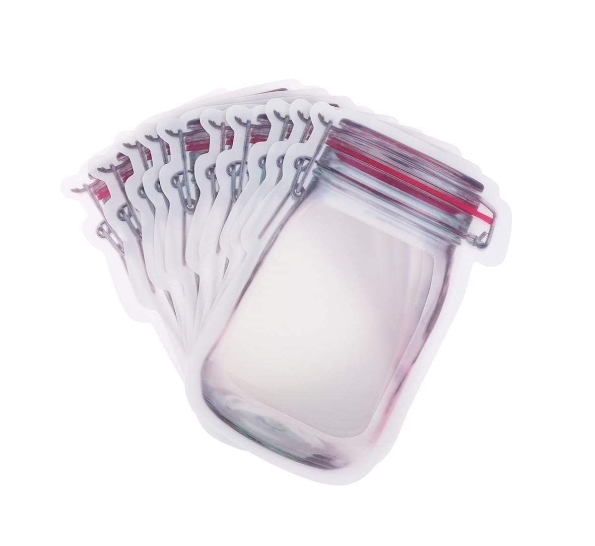 60Pcs 3 Color Mixed Food Saver Storage Bags Mason Jar Pattern Reusable Portab…