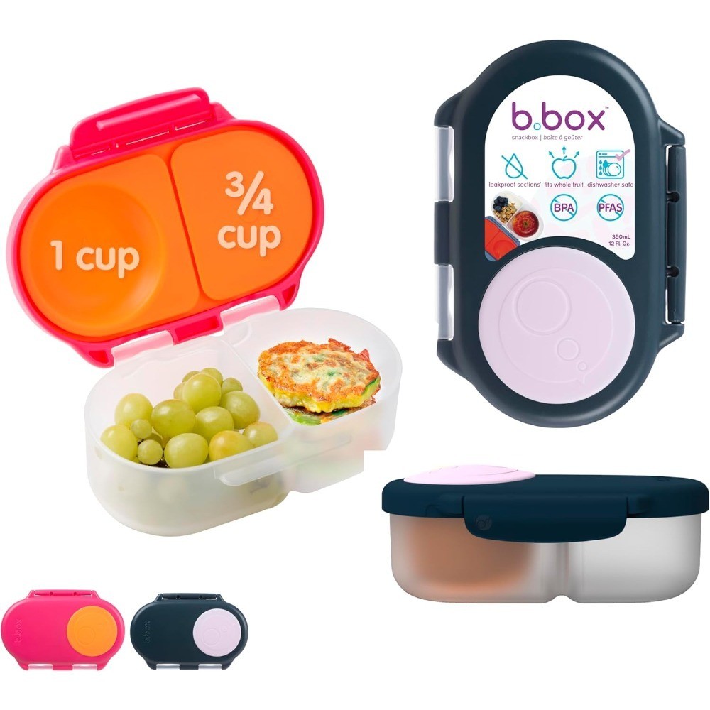 Leak Proof Mini Bento Box for Kids and Toddlers 2 Pack 2 Compartment Snack
