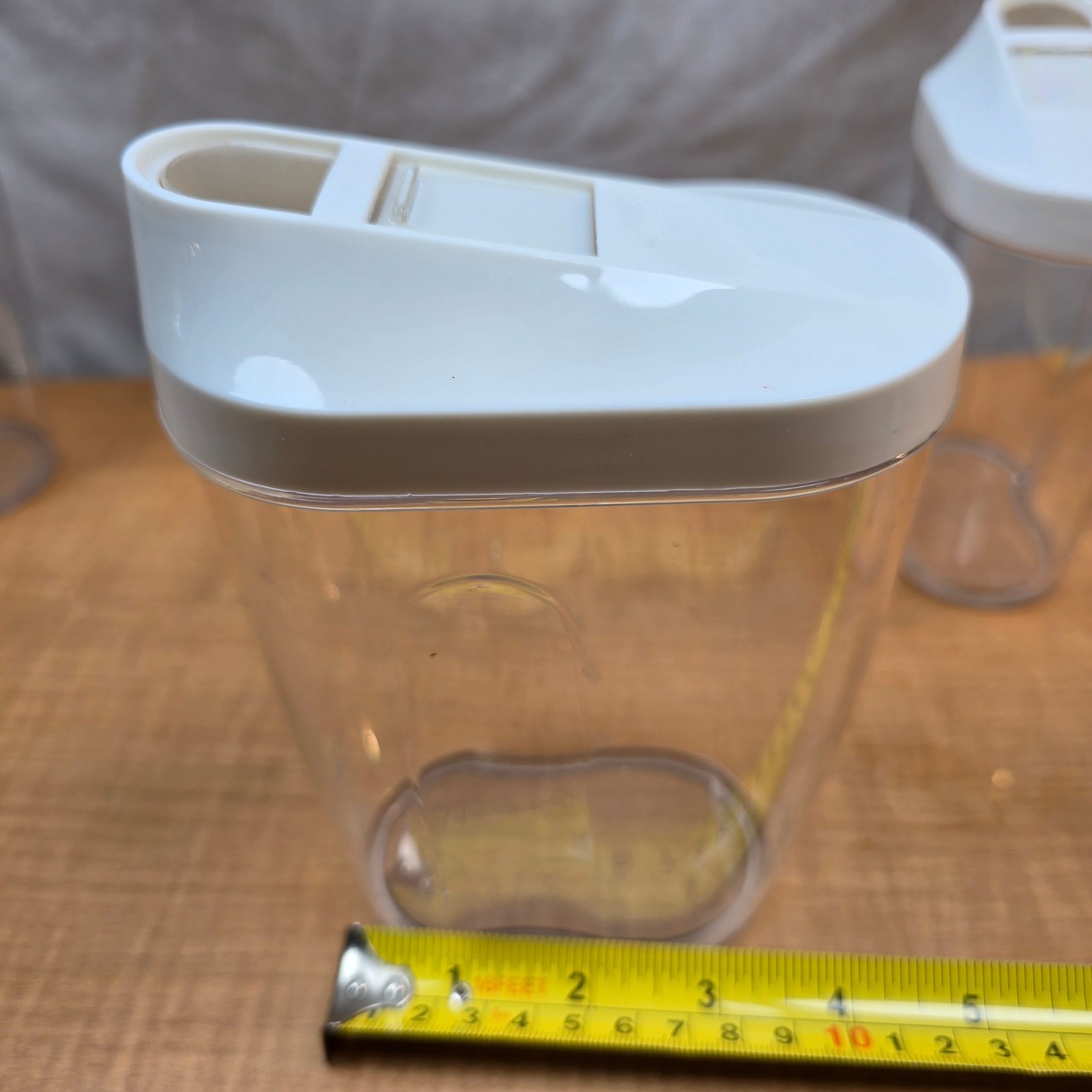 Clear plastic pour spout containers 3 sizes nuts seeds candy cereal sugar spices