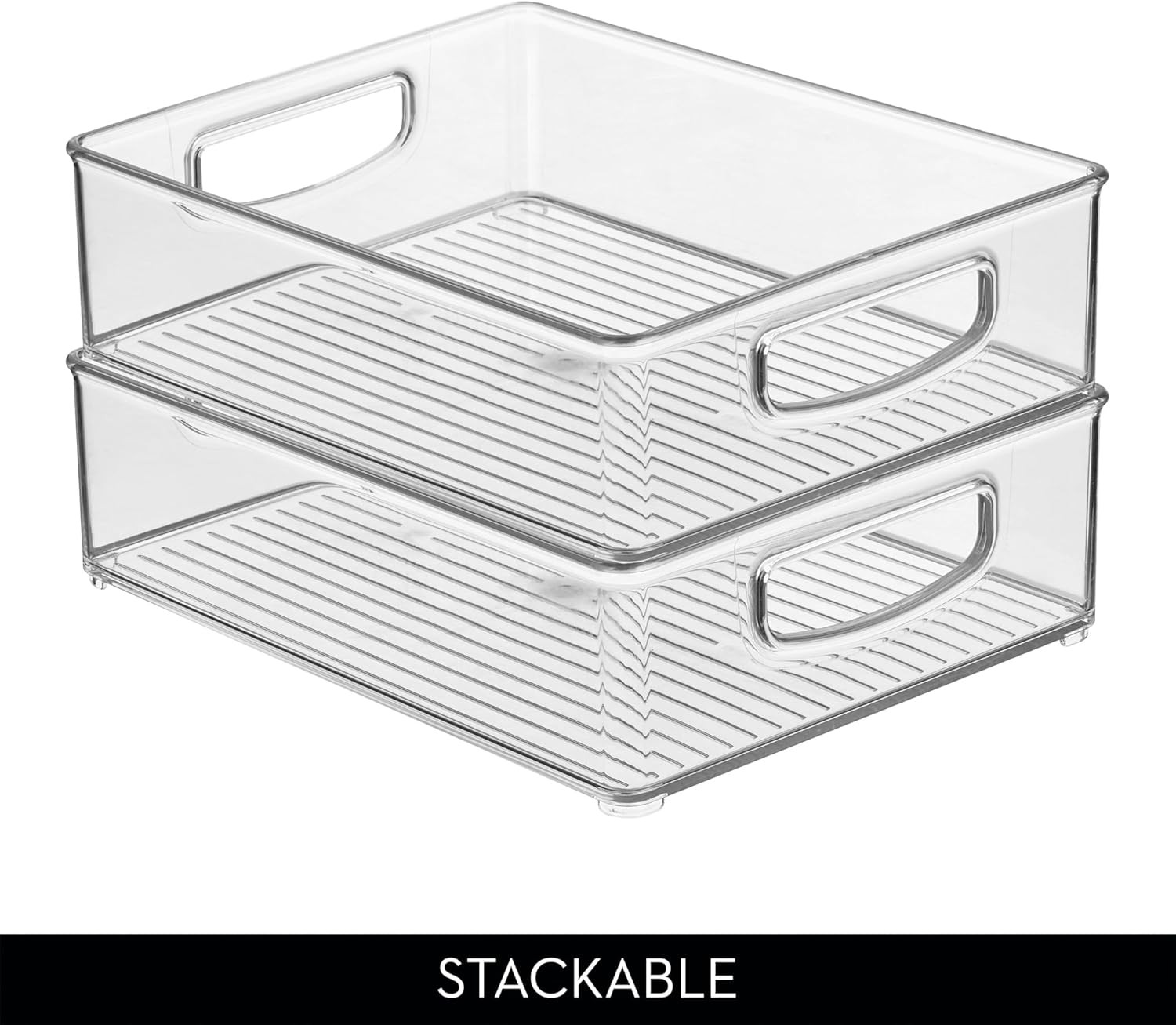 Clear Stackable Plastic Storage Bins – 18 Pack for Kitchen & Home Organizing
