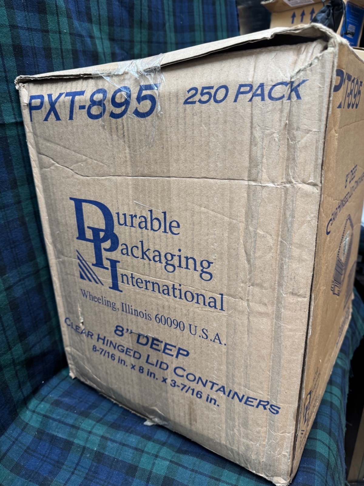 DPI PXT-895 8″ Deep Clear Hinged Lid Containers 8-7/16″ x 8″ x 3-7/16″ 250 Pack