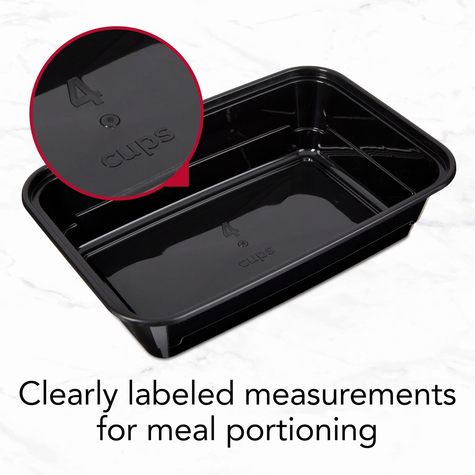 GoodCook Meal Prep Containers, Single Compartment 1 Count (Pack of 1), Black