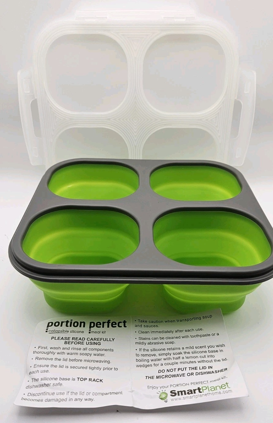 Crofton Portion Perfect 4-1 Cup Portion Control Collapsible Compartments – Green
