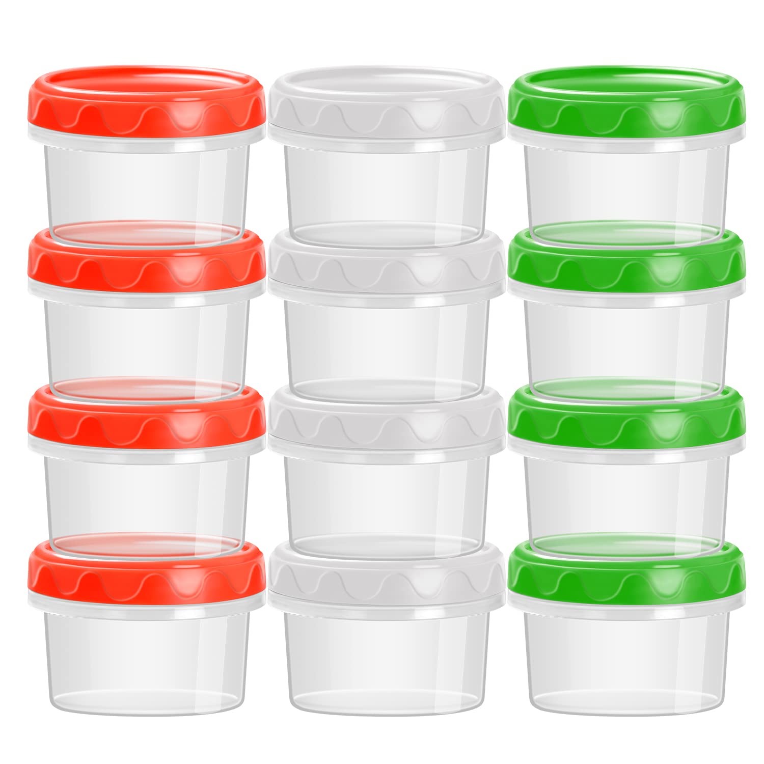 4oz Plastic Containers with Lids Reusable Dishwasher Freezer Safe Airtight,12…