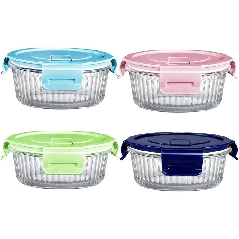 Borosilicate Glass Food Storage Containers Airtight Leakproof Microwave Safe Set