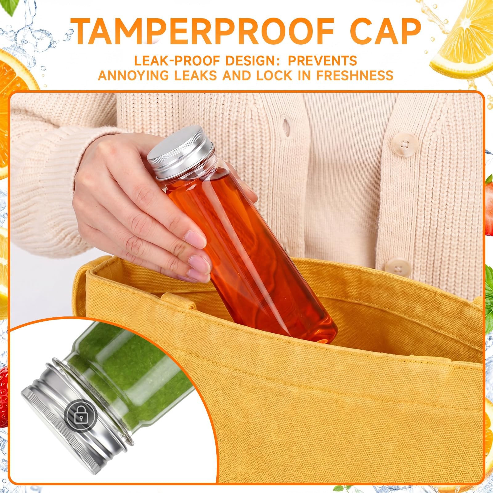 50 Pcs Empty Pet Plastic Bottles with Caps 6.7oz Reusable Clear Juice Bottle …