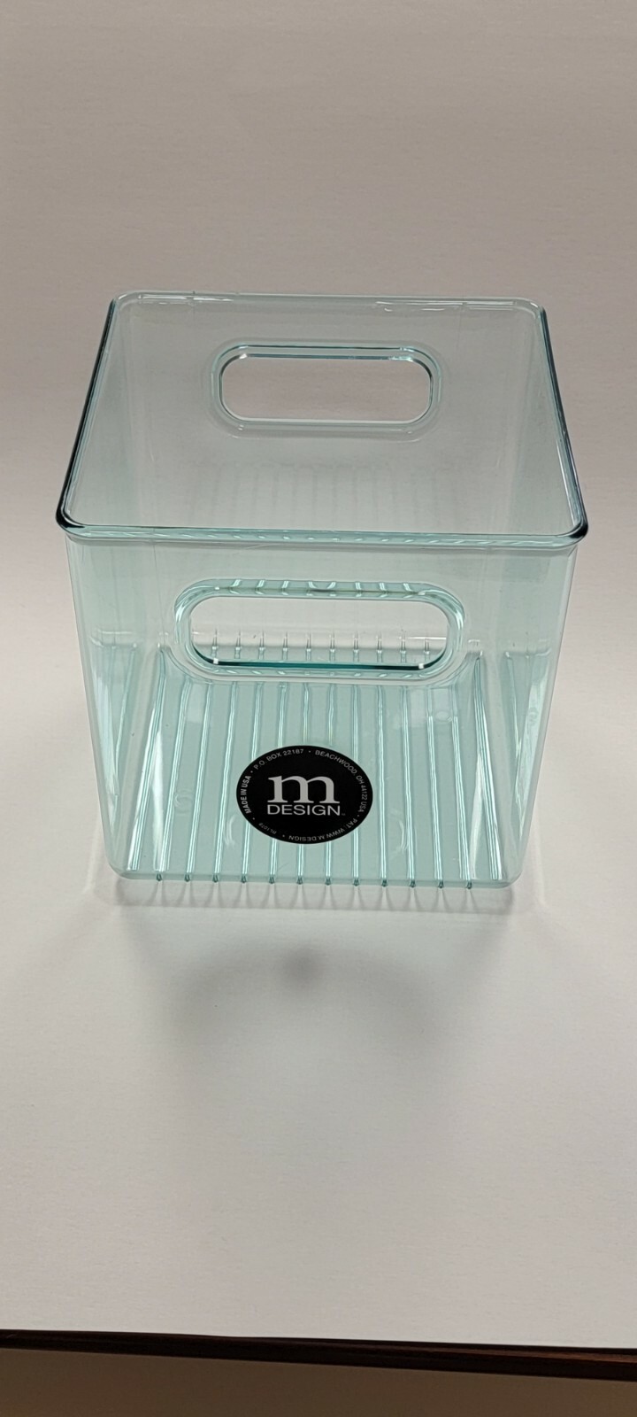 mDesign Plastic Kitchen Pantry Food Storage Bin, Handles, 2 Pack mint 6x6x6 cube