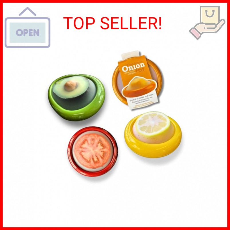 Set of 4 Reusable Avocado Saver and Onion Storage– Eco-Friendly – Keep Leftovers