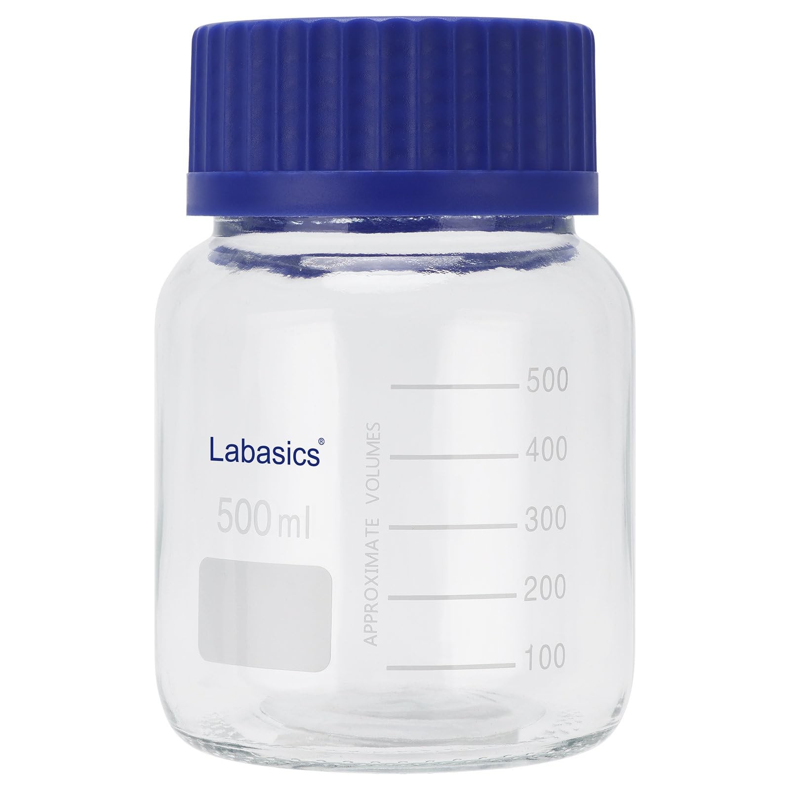 Round Storage Bottle with GL80 Screw Cap, Premium Glass Wide Mouth Reagent Bo…