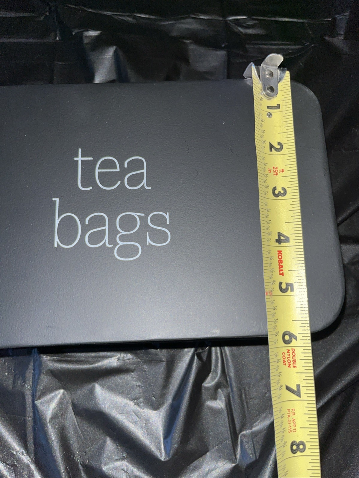 Enamelware Tea Bag Box, Classic Farmhouse Style Tea Storage Tin