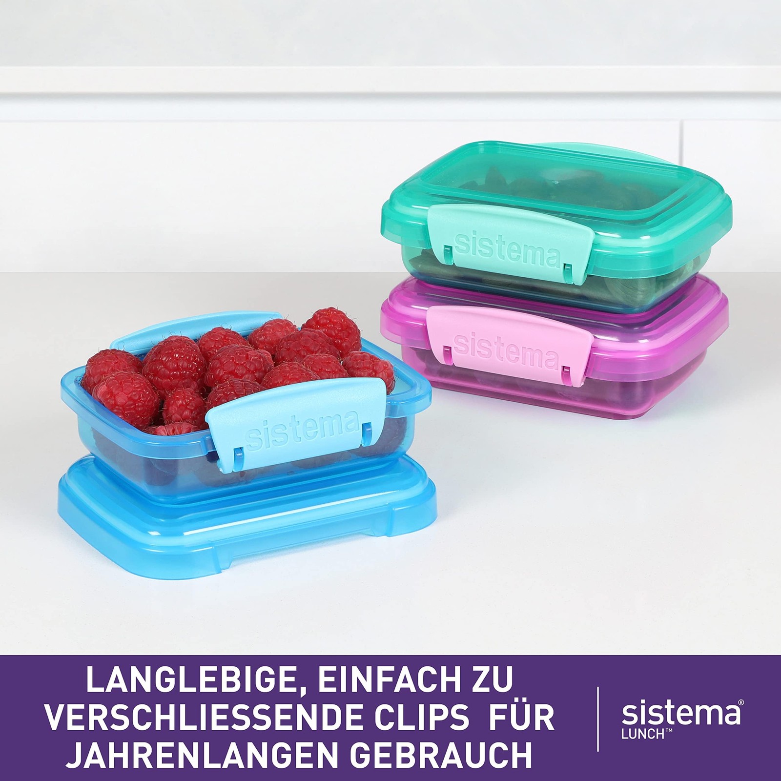 Contenedores De Almacenamiento De Alimentos De La Coleccion Lunch, Azul, Ver…
