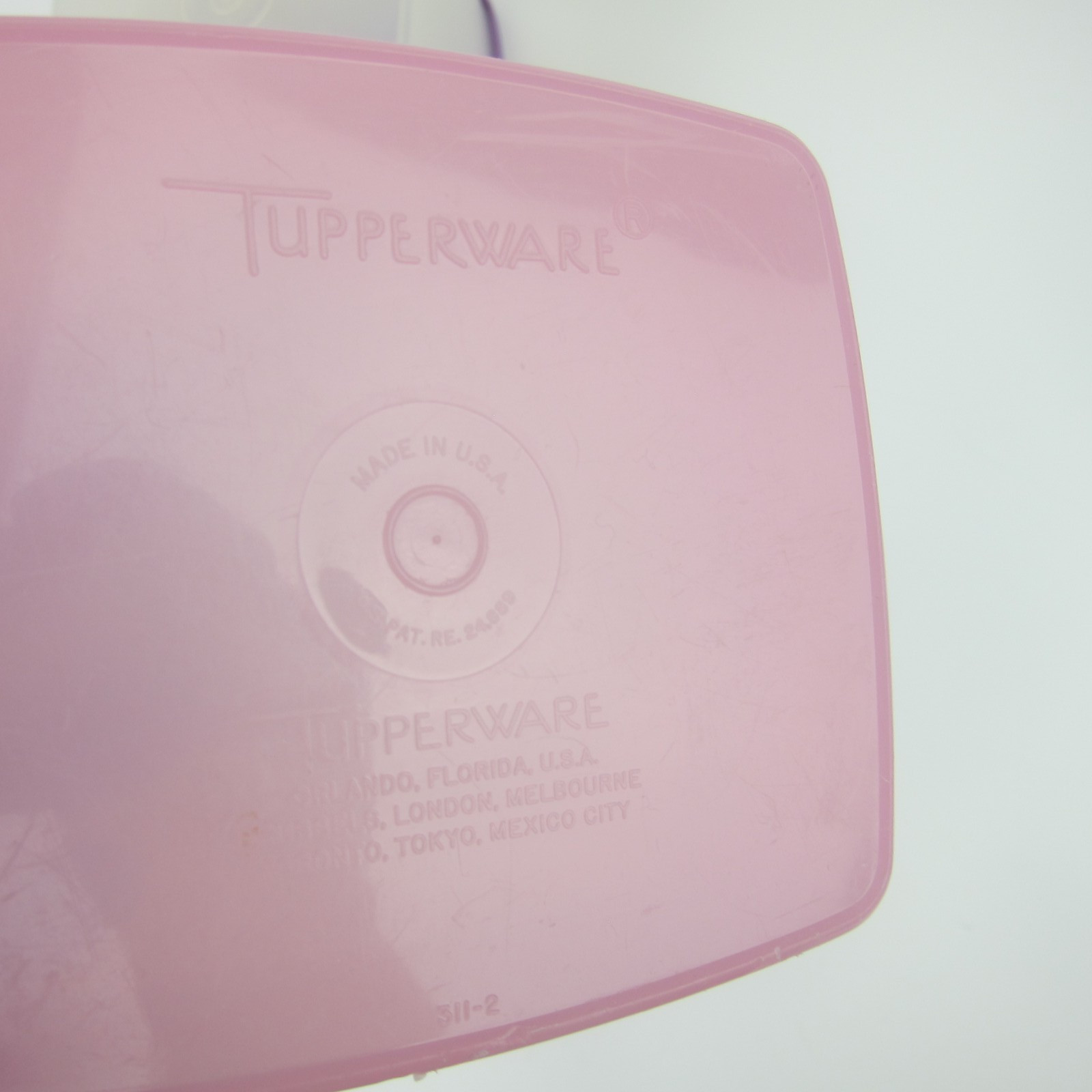 3 Vintage Tupperware Freezer Containers Green & Pink #311 and #312 Purple Lid