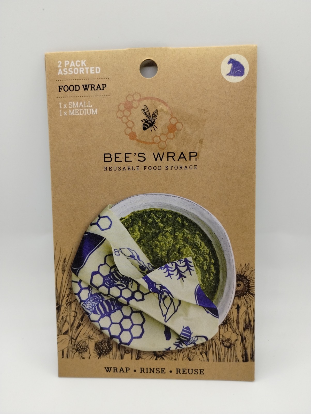 (5) 2 Packs Bee’s Wrap Plant Based Food Wrap Reusable Washable 7×8” & 10×11”